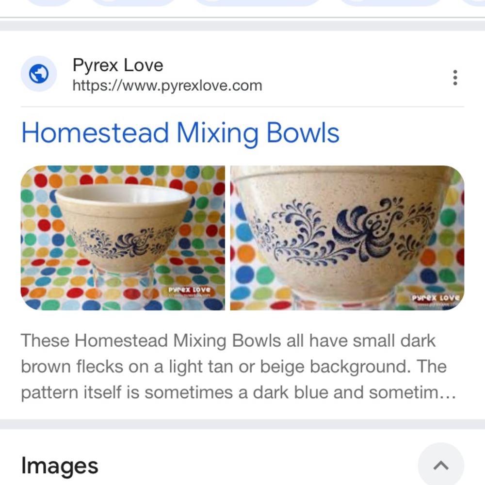 Vintage Pyrex Homestead pattern nesting bowls - Picture 3 of 15